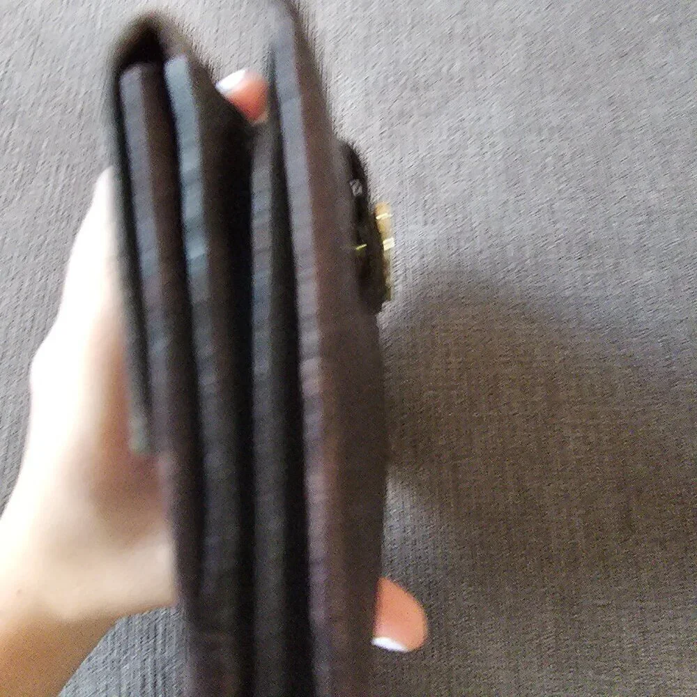 Gucci Guccissima Heart Continental Wallet Dark Brown 100 % Authentic